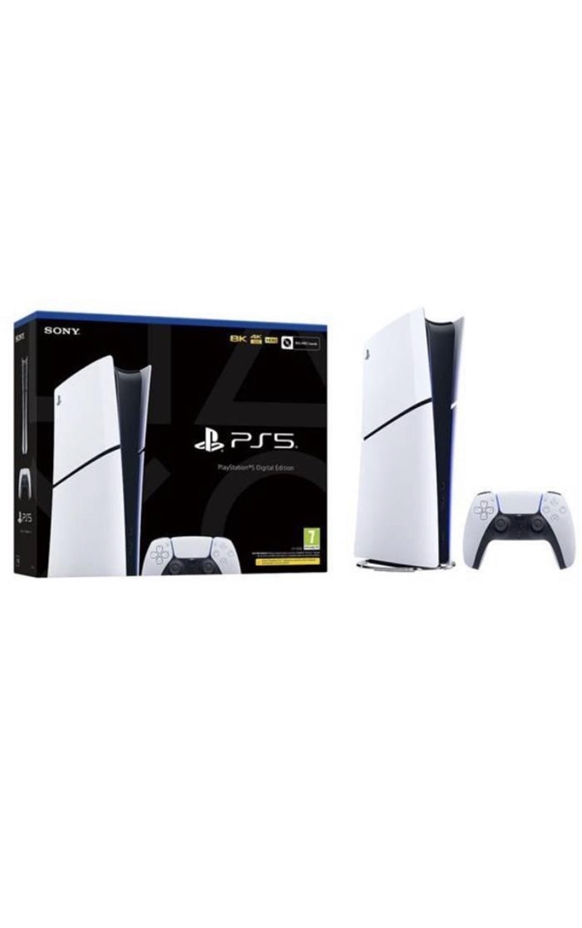PS5 digital + 2 silver controllers