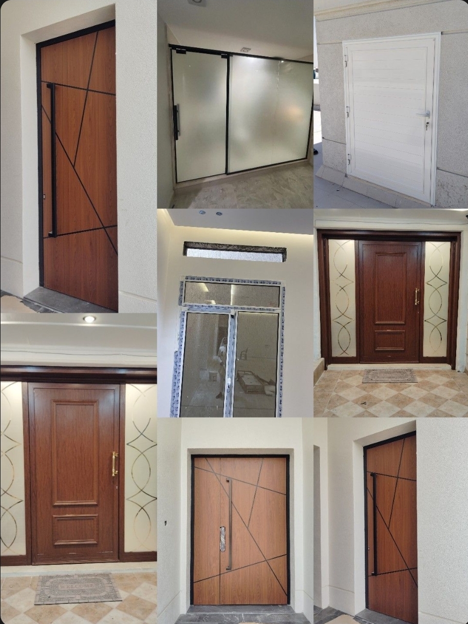 aluminium shutter door window glass