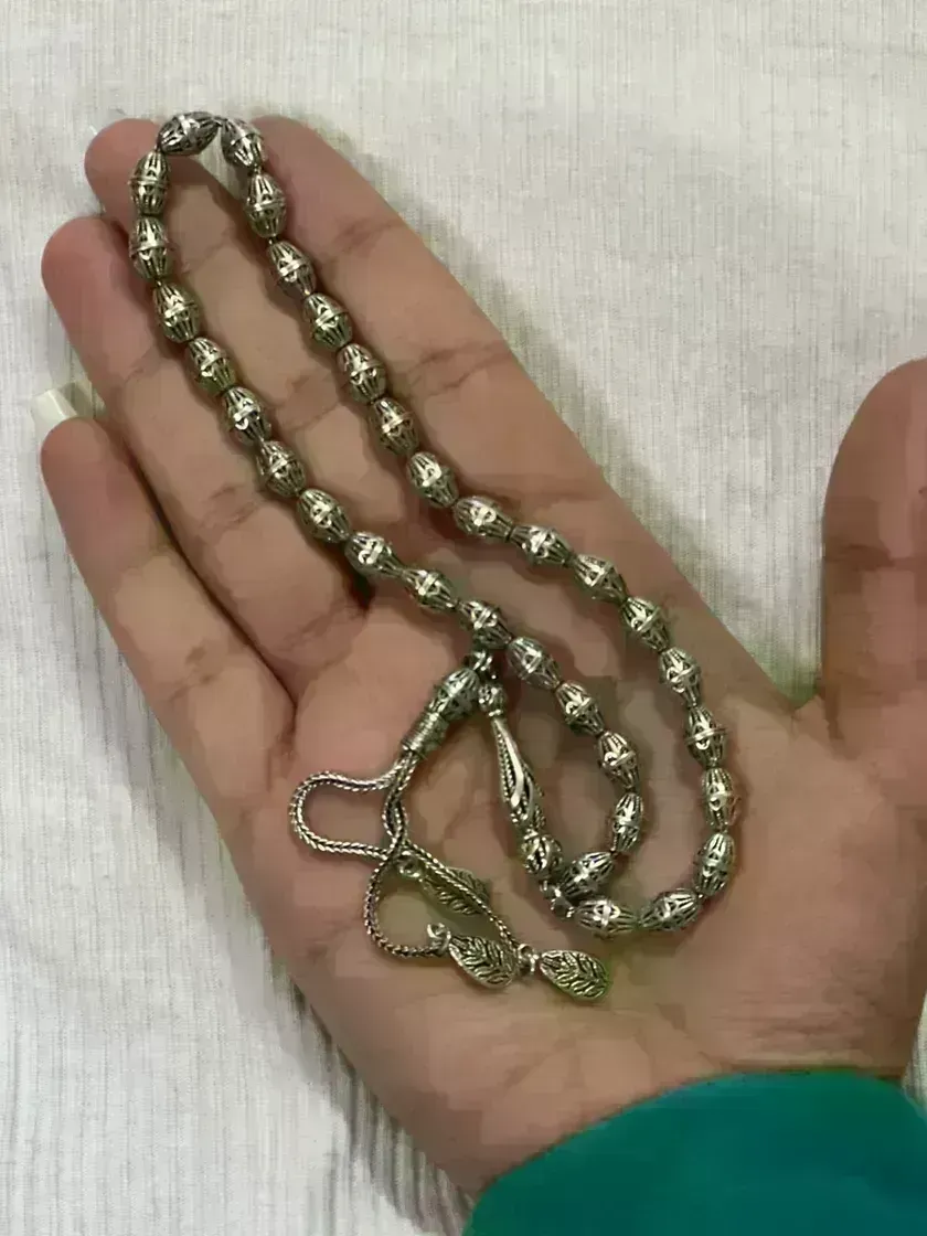 مسباح ايطالي فضة بالكامل عيار 925ي حفر يدوي