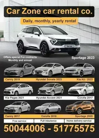 car zone for rental in daily, monthly and yearly